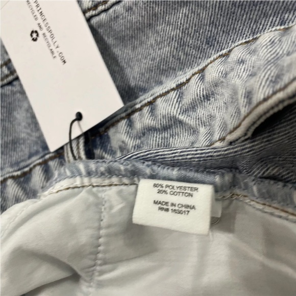 PRINCESS POLLY Denim Shorts Womens 6 Light Blue Fringe Hem Boho Beach Jean NEW - Picture 7 of 16